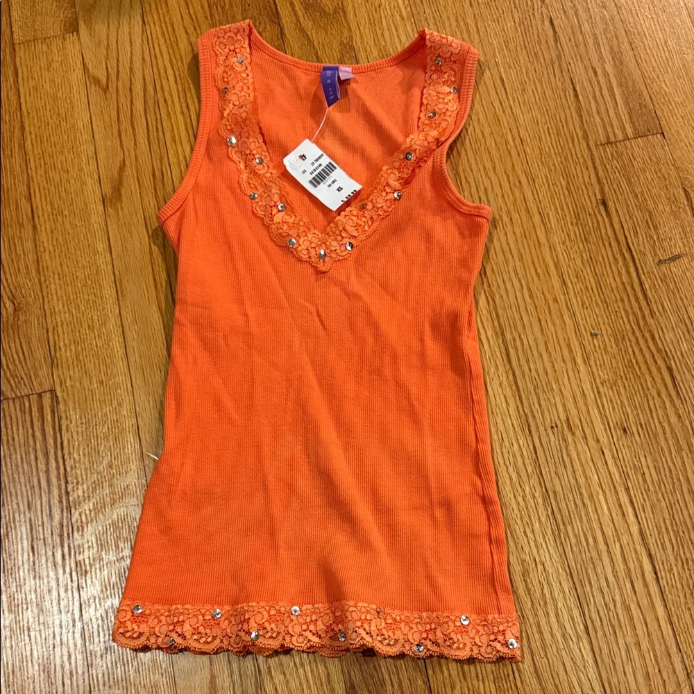 NWT Emma & Sam LF y2k lace tank cami sz XS extra small